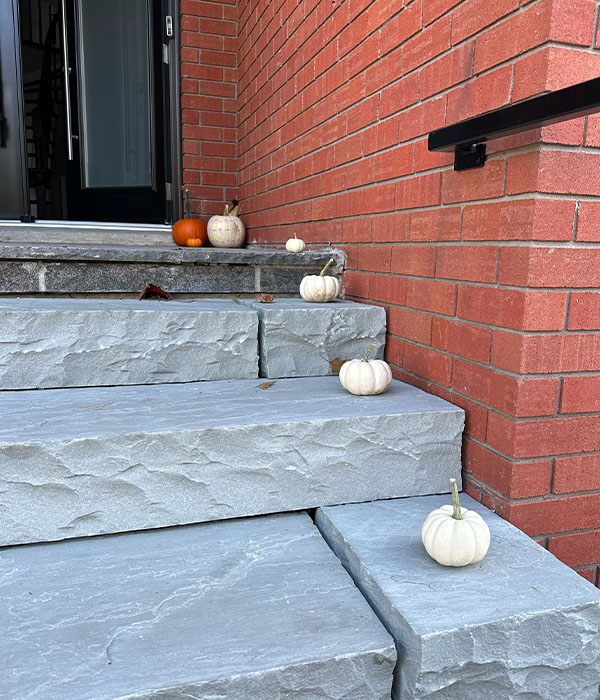 Decorative stone in front steps